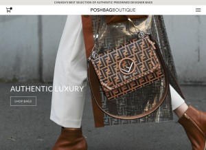 How poshbagboutique.com looks like on a tablet such as an iPad.