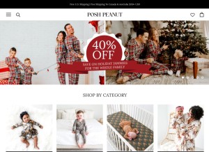 How poshpeanut.com looks like on a tablet such as an iPad.