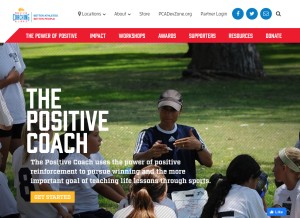 How positivecoach.org looks like on a tablet such as an iPad.