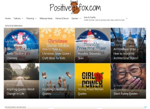 How positivefox.com looks like on a tablet such as an iPad.