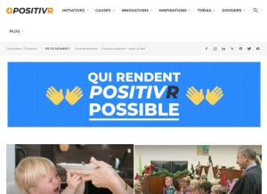 How positivr.fr looks like on a tablet such as an iPad.