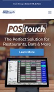 How positouch.com looks like on a mobile device such as an iPhone.