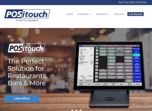 How positouch.com looks like on a tablet such as an iPad.