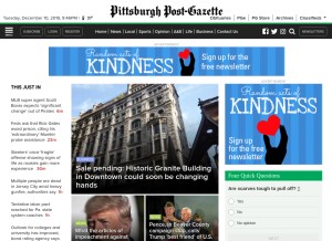 How post-gazette.com looks like on a tablet such as an iPad.