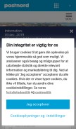 How post.dk looks like on a mobile device such as an iPhone.