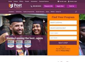 How post.edu looks like on a tablet such as an iPad.