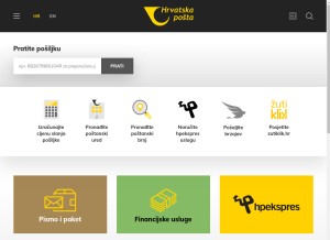 How posta.hr looks like on a tablet such as an iPad.