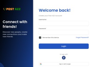How posta2z.com looks like on a tablet such as an iPad.
