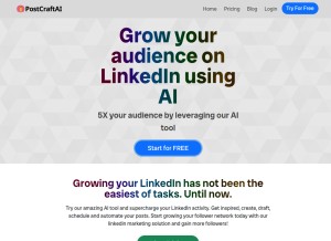 How postcraftai.com looks like on a tablet such as an iPad.