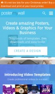 How postermywall.com looks like on a mobile device such as an iPhone.