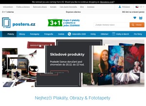 How posters.cz looks like on a tablet such as an iPad.
