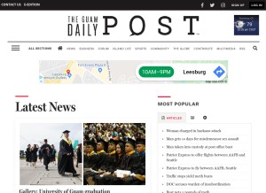 How postguam.com looks like on a tablet such as an iPad.