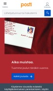 How posti.fi looks like on a mobile device such as an iPhone.