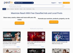 How postlo.com looks like on a tablet such as an iPad.