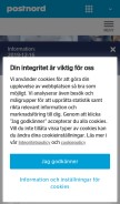 How postnord.se looks like on a mobile device such as an iPhone.