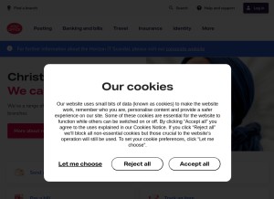 How postoffice.co.uk looks like on a tablet such as an iPad.