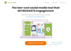 How postplanner.com looks like on a tablet such as an iPad.