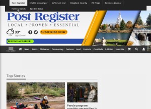How postregister.com looks like on a tablet such as an iPad.