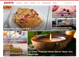 How postris.com looks like on a tablet such as an iPad.