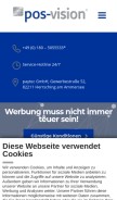 How posvision.de looks like on a mobile device such as an iPhone.