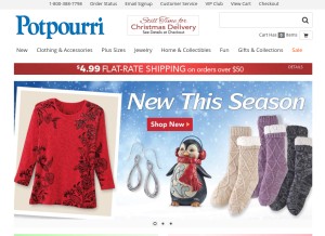 How potpourrigift.com looks like on a tablet such as an iPad.