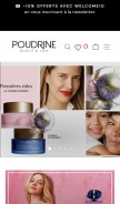 How poudrine.com looks like on a mobile device such as an iPhone.