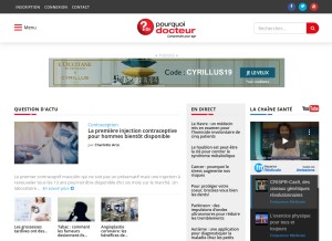 How pourquoidocteur.fr looks like on a tablet such as an iPad.