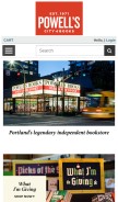 How powells.com looks like on a mobile device such as an iPhone.