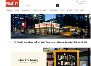 How powells.com looks like on a tablet such as an iPad.