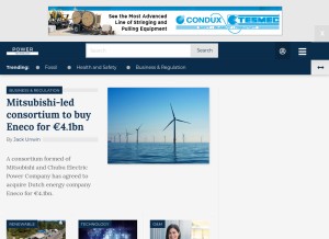 How power-technology.com looks like on a tablet such as an iPad.