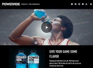 How powerade.com looks like on a tablet such as an iPad.