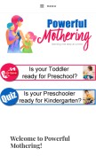 How powerfulmothering.com looks like on a mobile device such as an iPhone.