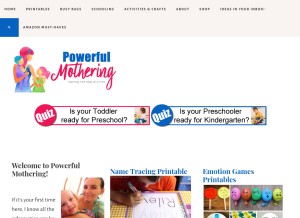 How powerfulmothering.com looks like on a tablet such as an iPad.