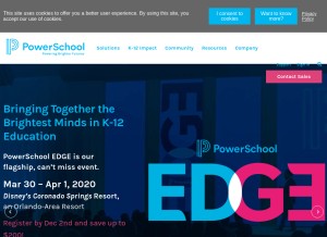 How powerschool.com looks like on a tablet such as an iPad.