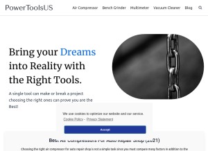 How powertoolsus.com looks like on a tablet such as an iPad.