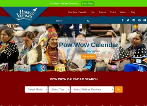 How powwows.com looks like on a tablet such as an iPad.