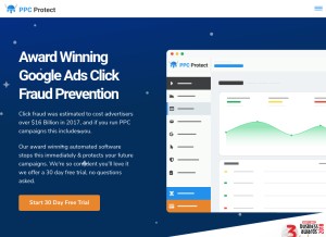 How ppcprotect.com looks like on a tablet such as an iPad.