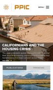 How ppic.org looks like on a mobile device such as an iPhone.