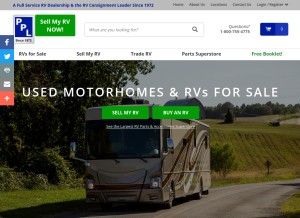 How pplmotorhomes.com looks like on a tablet such as an iPad.