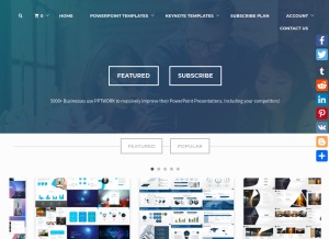 How pptwork.com looks like on a tablet such as an iPad.