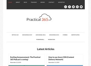 How practical365.com looks like on a tablet such as an iPad.