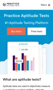 How practiceaptitudetests.com looks like on a mobile device such as an iPhone.