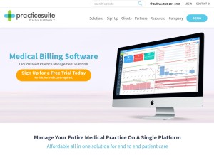 How practicesuite.com looks like on a tablet such as an iPad.