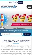 How praction.in looks like on a mobile device such as an iPhone.