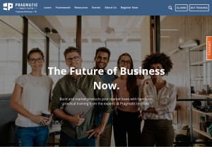 How pragmaticmarketing.com looks like on a tablet such as an iPad.