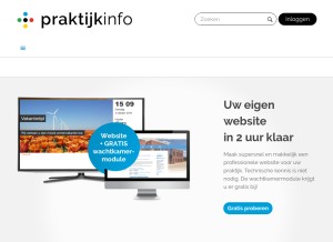 How praktijkinfo.nl looks like on a tablet such as an iPad.