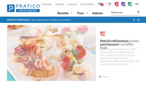 How pratico-pratiques.com looks like on a tablet such as an iPad.