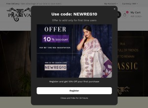 How prativacollection.com looks like on a tablet such as an iPad.
