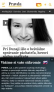 How pravda.sk looks like on a mobile device such as an iPhone.