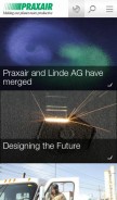 How praxair.com looks like on a mobile device such as an iPhone.